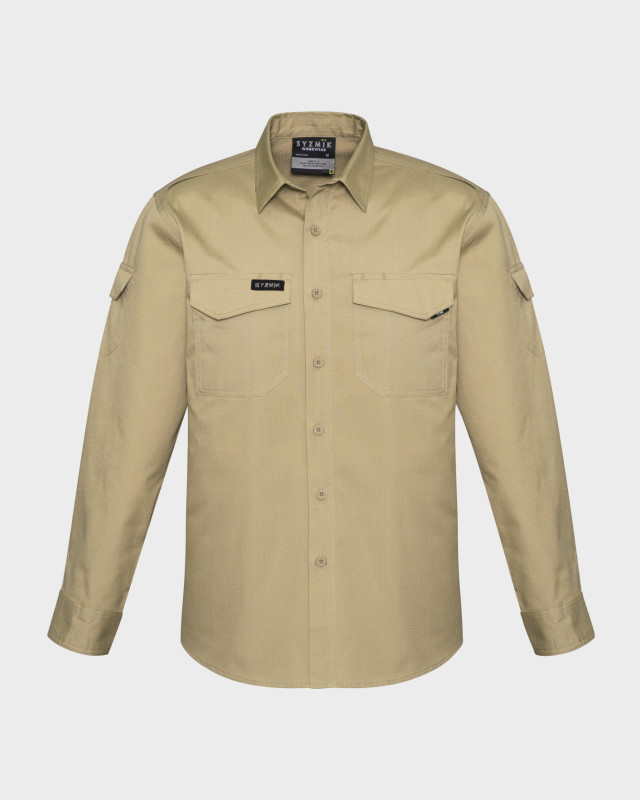 Mens Rugged Cooling Long Sleeve Shirt Khaki
