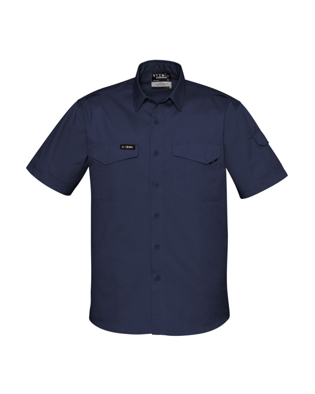 Mens Rugged Cooling Short Sleeve Shirt Navy