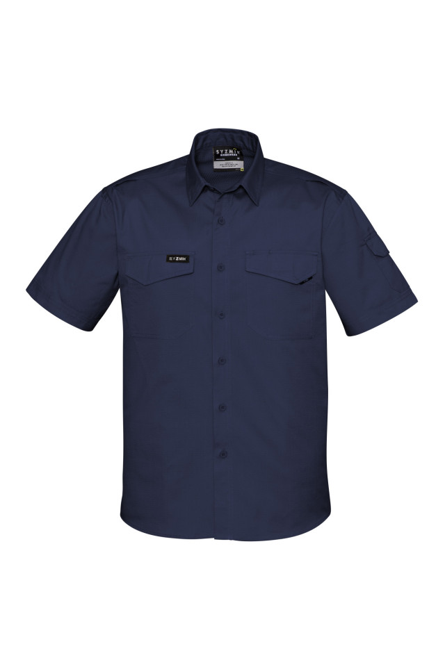 Mens Rugged Cooling Short Sleeve Shirt Navy