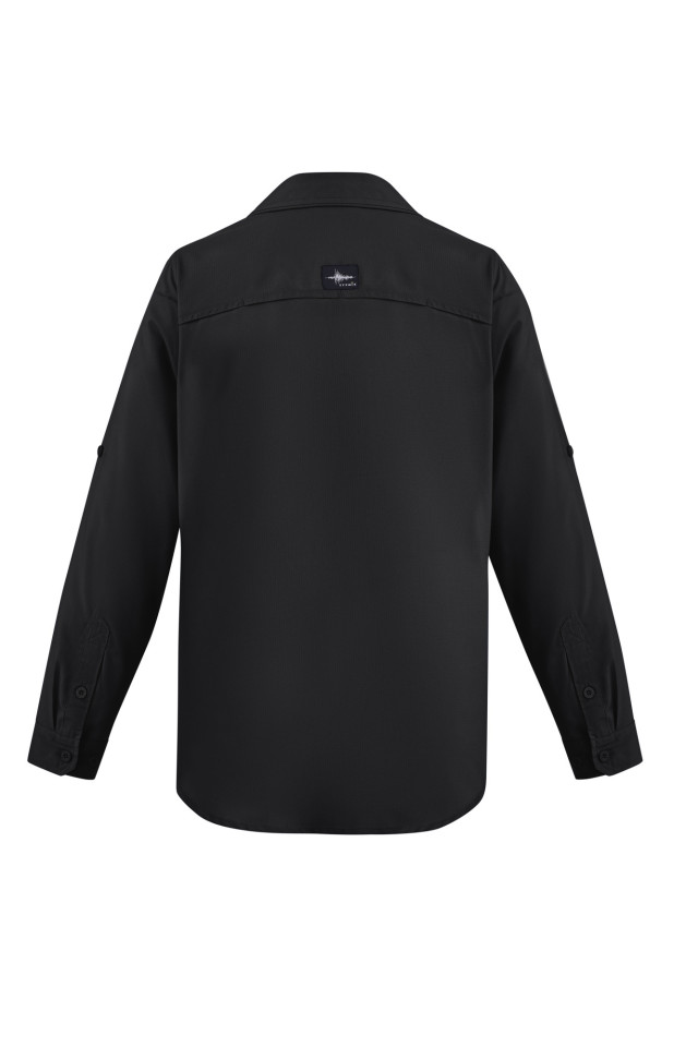 Mens Outdoor Long Sleeve Shirt Black - Image 3