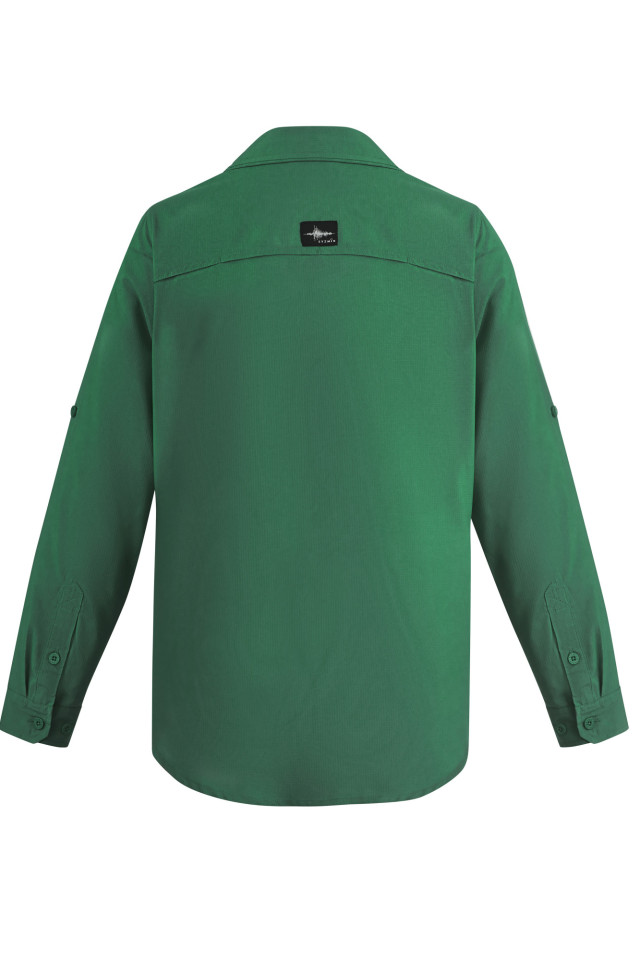 Mens Outdoor Long Sleeve Shirt Green - Image 3