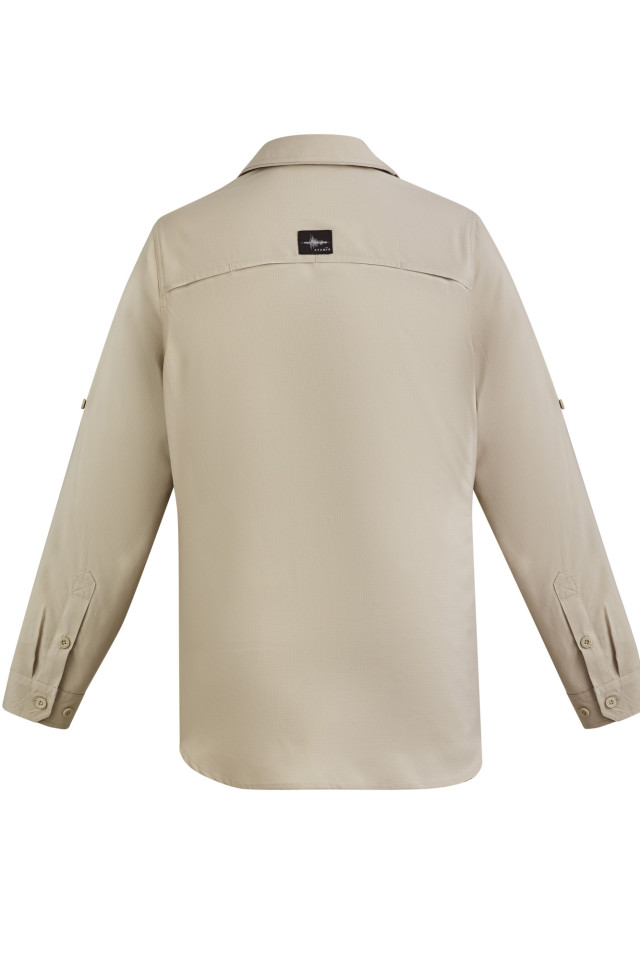 Mens Outdoor Long Sleeve Shirt Sand - Image 3