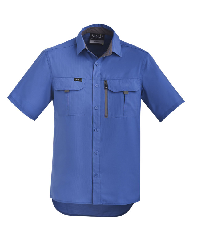 Mens Outdoor Short Sleeve Shirt Blue