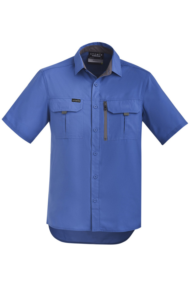 Mens Outdoor Short Sleeve Shirt Blue
