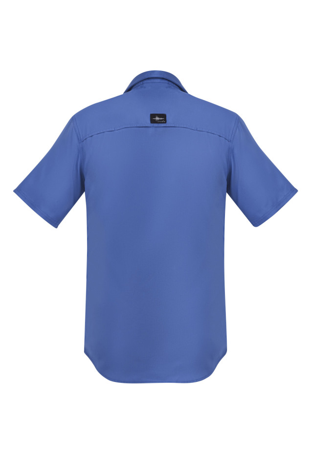 Mens Outdoor Short Sleeve Shirt Blue - Image 3