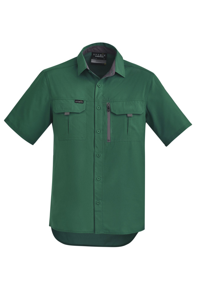 Mens Outdoor Short Sleeve Shirt Green