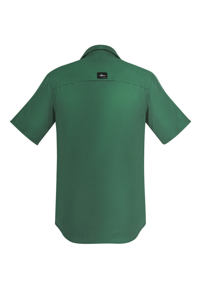 Mens Outdoor Short Sleeve Shirt Green - Image 3