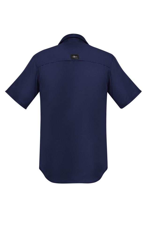 Mens Outdoor Short Sleeve Shirt Navy - Image 3