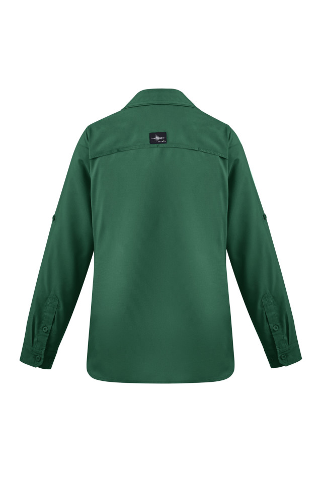 Womens Outdoor Long Sleeve Shirt Green - Image 4