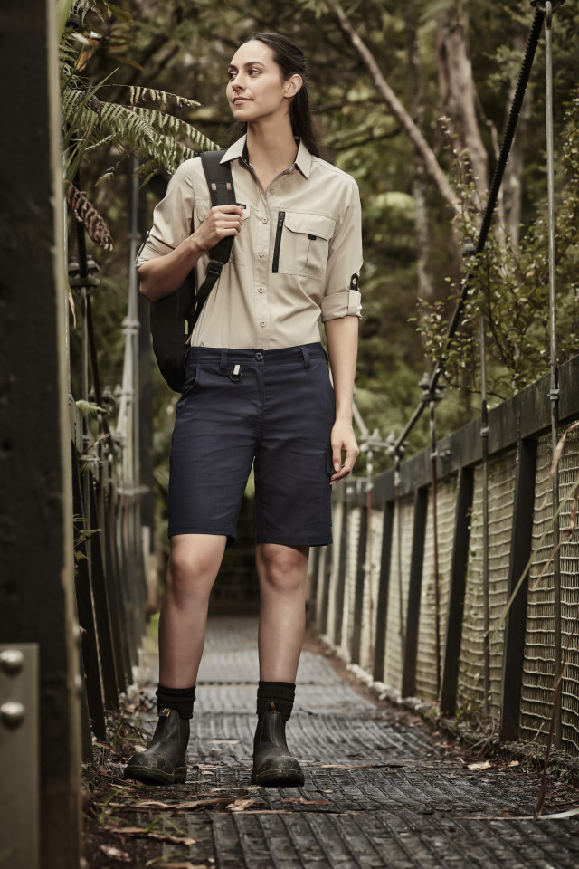 Womens Outdoor Long Sleeve Shirt Navy - Image 3