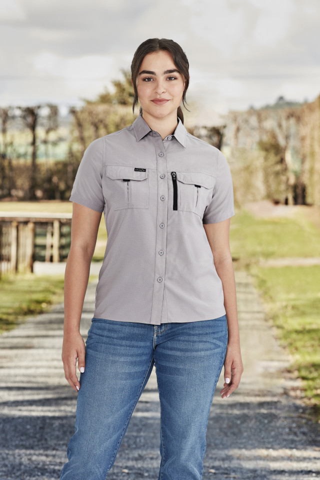 Womens Outdoor Short Sleeve Shirt Stone - Image 2