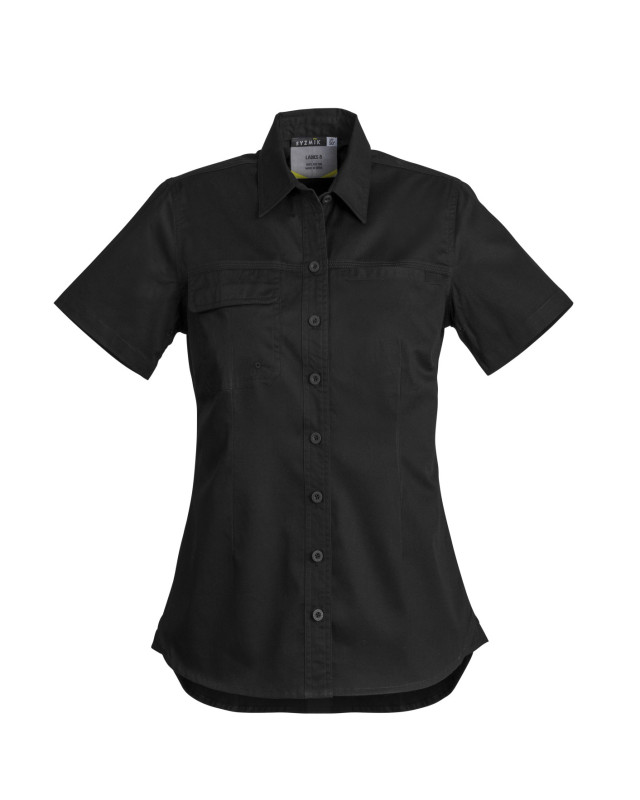 Womens Lightweight Tradie Short Sleeve Shirt Black