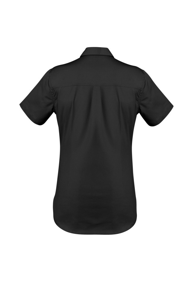 Womens Lightweight Tradie Short Sleeve Shirt Black - Image 3