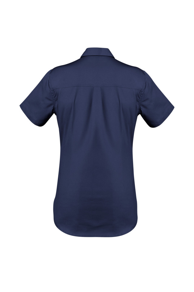 Womens Lightweight Tradie Short Sleeve Shirt Blue - Image 3