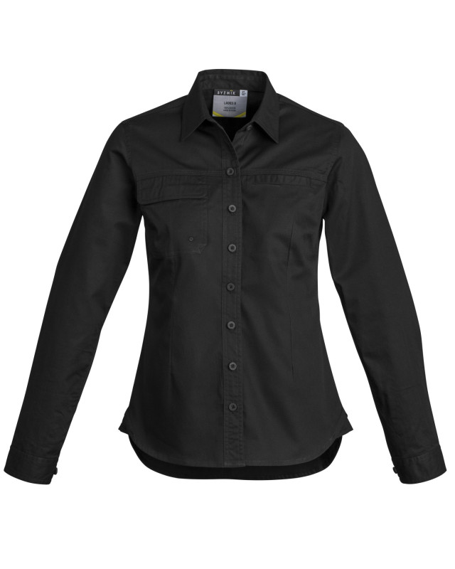 Womens Lightweight Tradie Long Sleeve Shirt Black