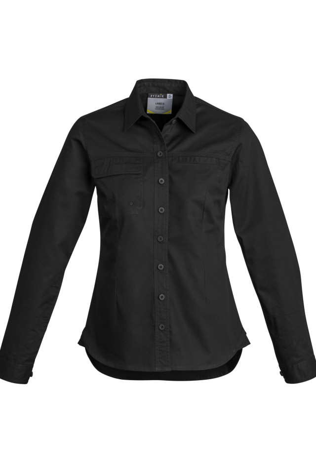 Womens Lightweight Tradie Long Sleeve Shirt Black