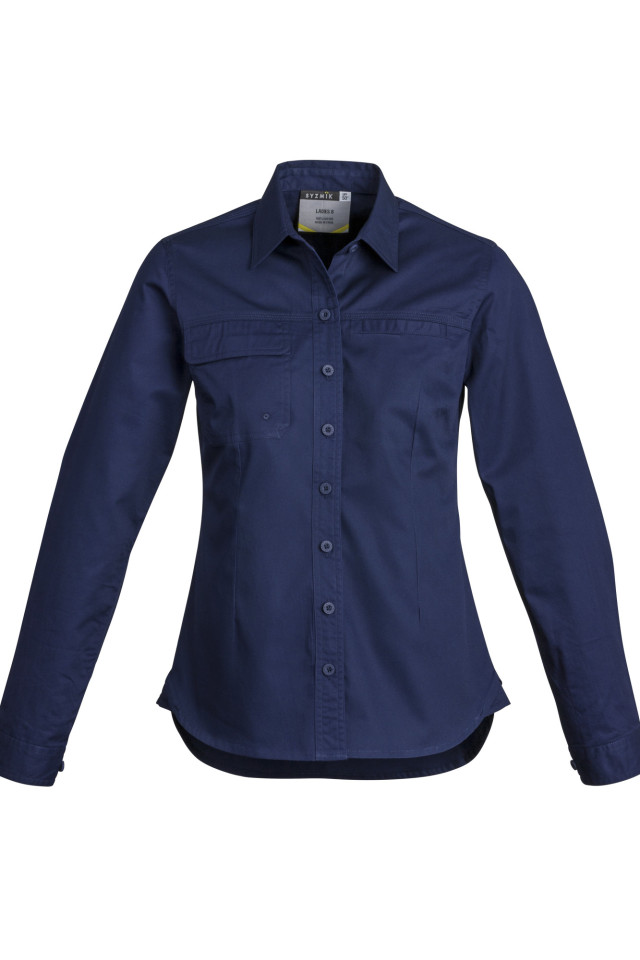 Womens Lightweight Tradie Long Sleeve Shirt Blue