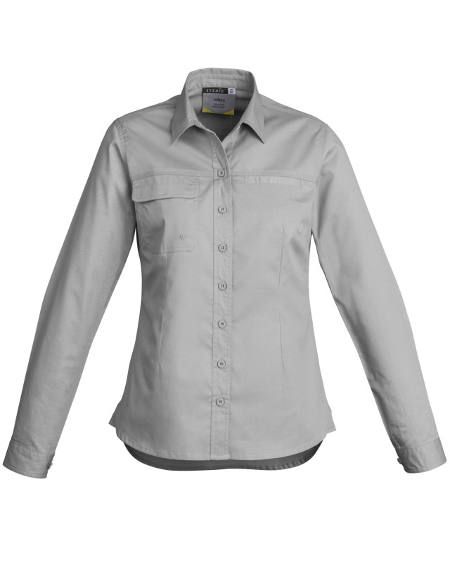 Womens Lightweight Tradie Long Sleeve Shirt Grey