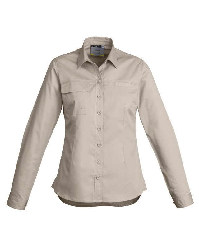 Womens Lightweight Tradie Long Sleeve Shirt Sand
