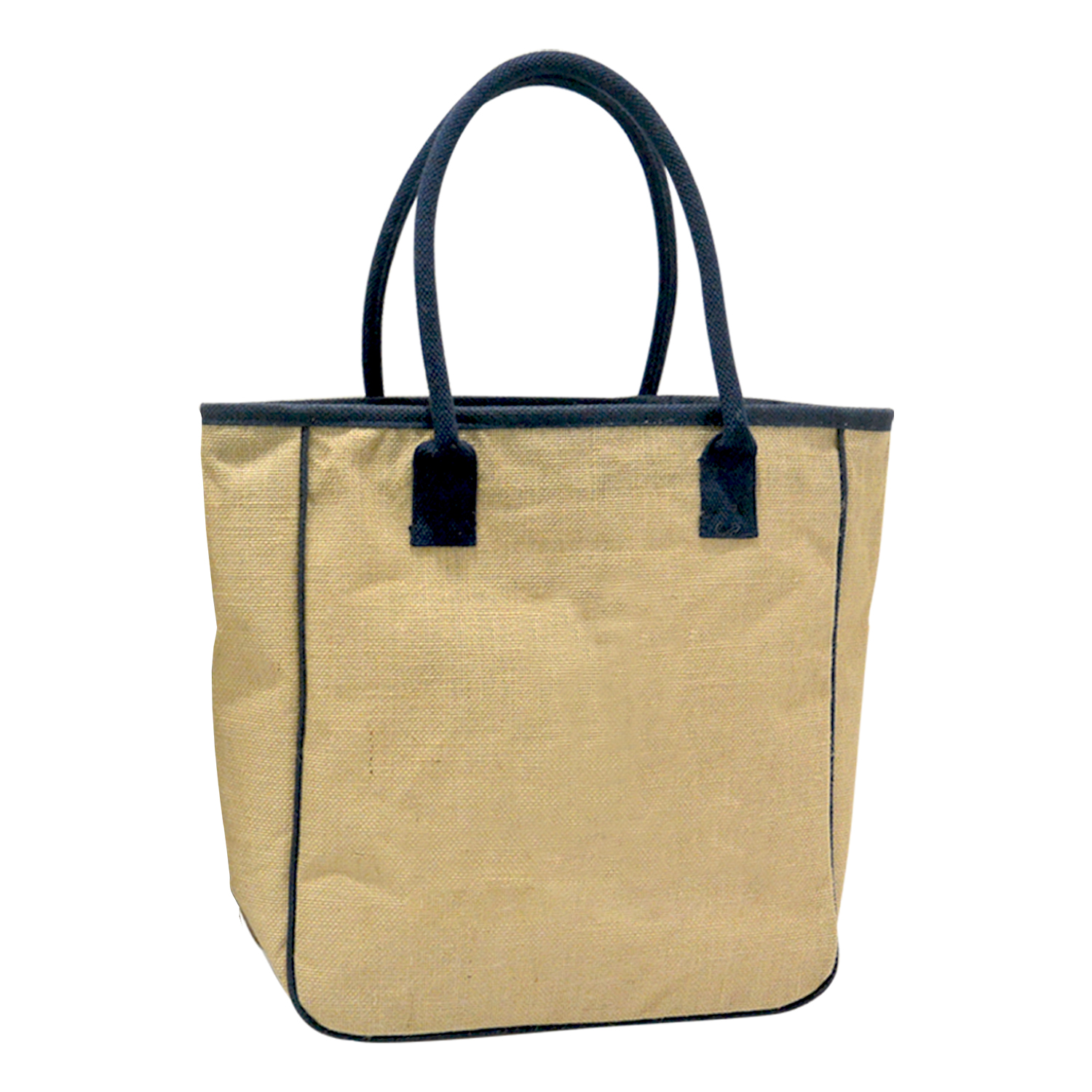 Womens Carlton Jute Bag Natural With Blue Trims