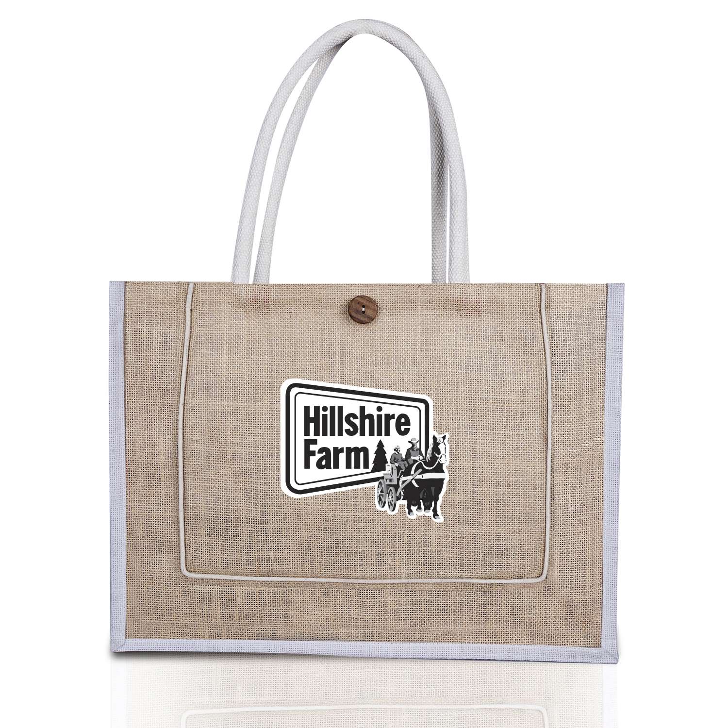 Womens Accent Jute Bag Natural/White Trim - Image 3