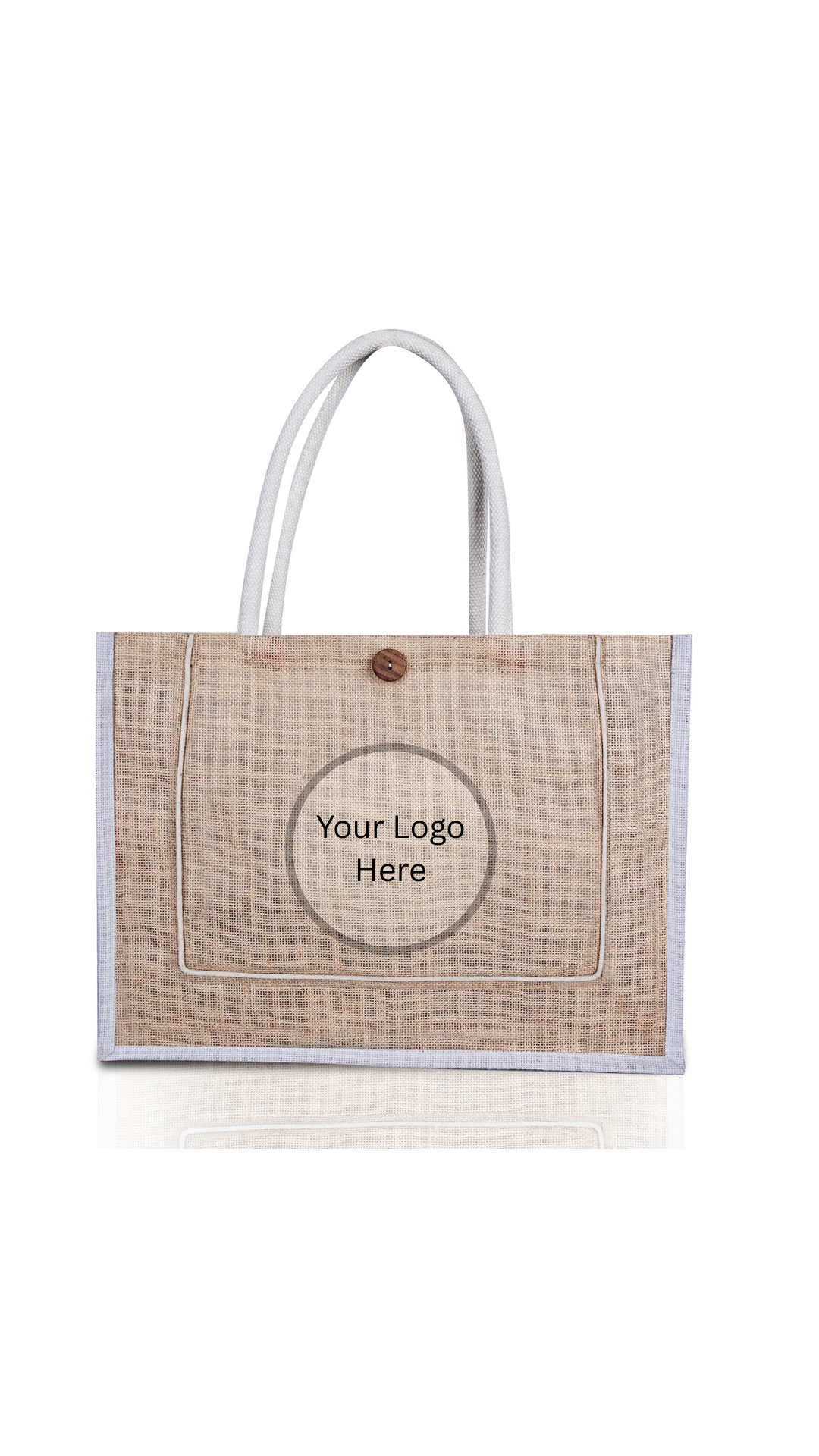 Womens Accent Jute Bag Natural/White Trim - Image 4