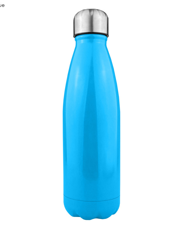 Komo Shiny Stainless Steel Drink Bottle Single Wall - Light Blue