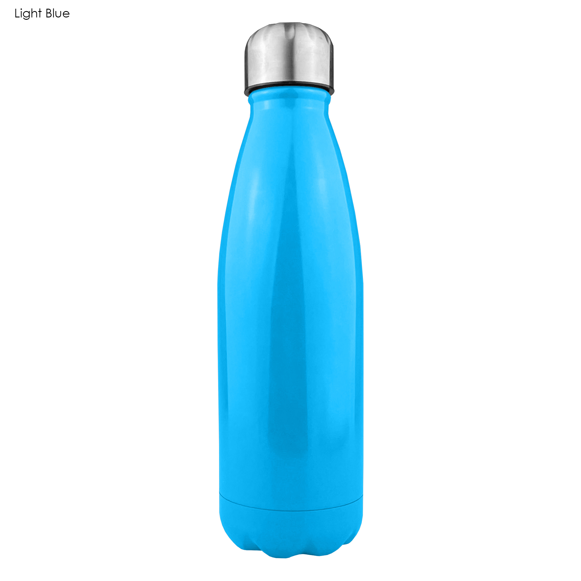 Komo Shiny Stainless Steel Drink Bottle Single Wall - Light Blue