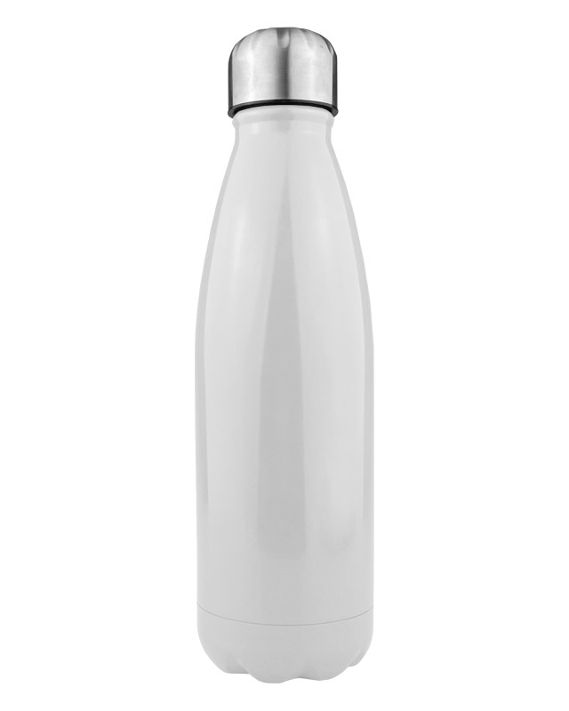 Komo Shiny Stainless Steel Drink Bottle Single Wall - White