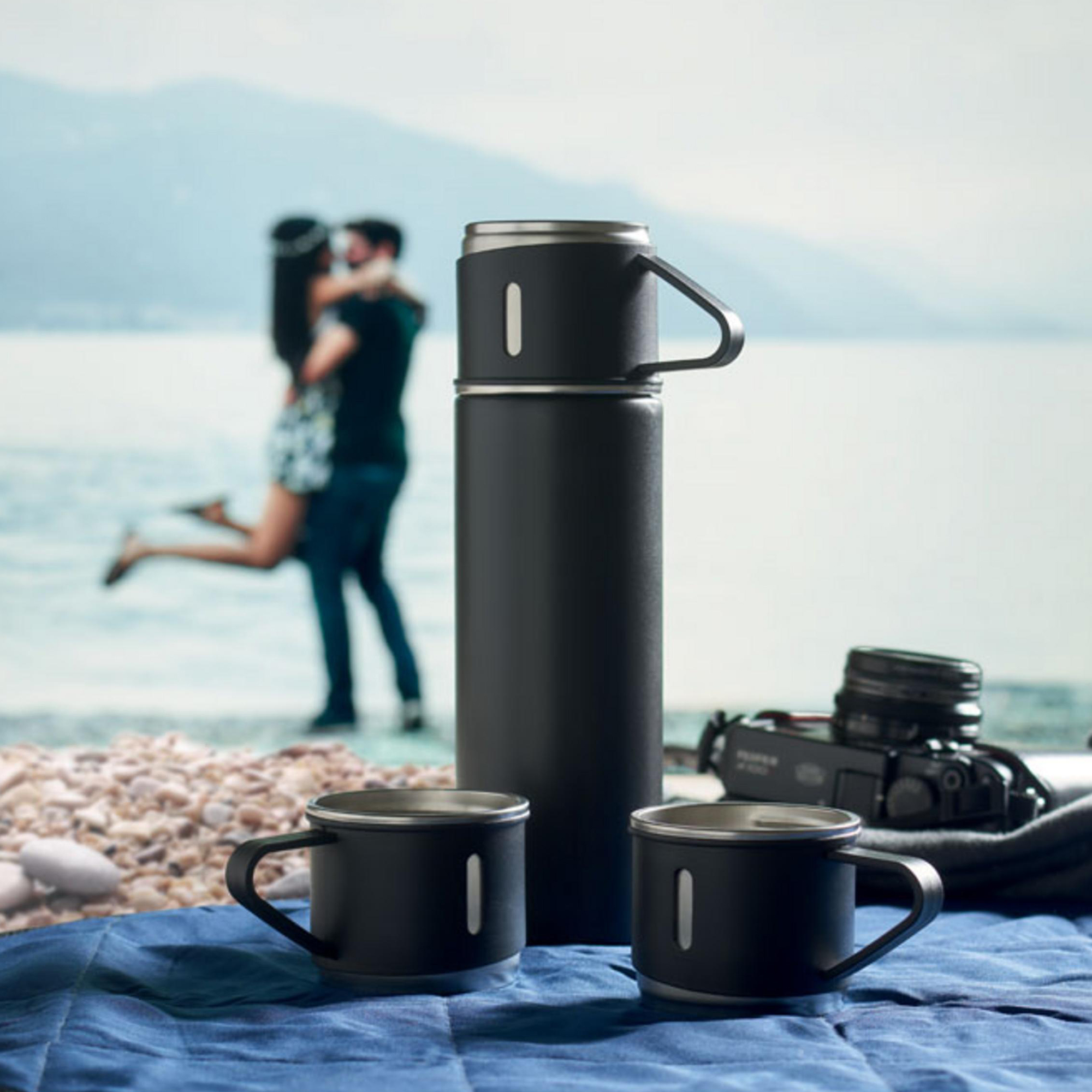 Urban Flask Gift Set - Black - Image 2