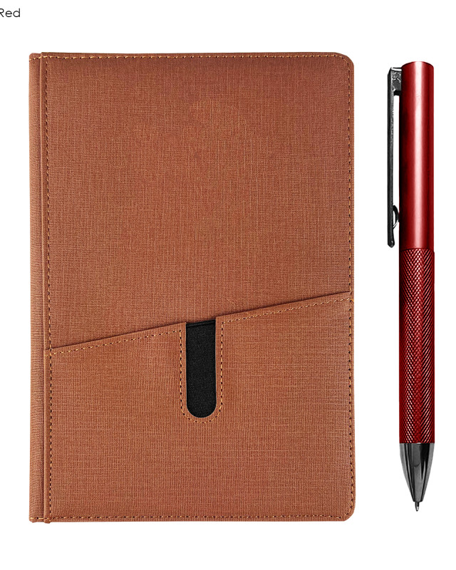 Isaly Notebook and Pen Gift Set - Burgundy Red