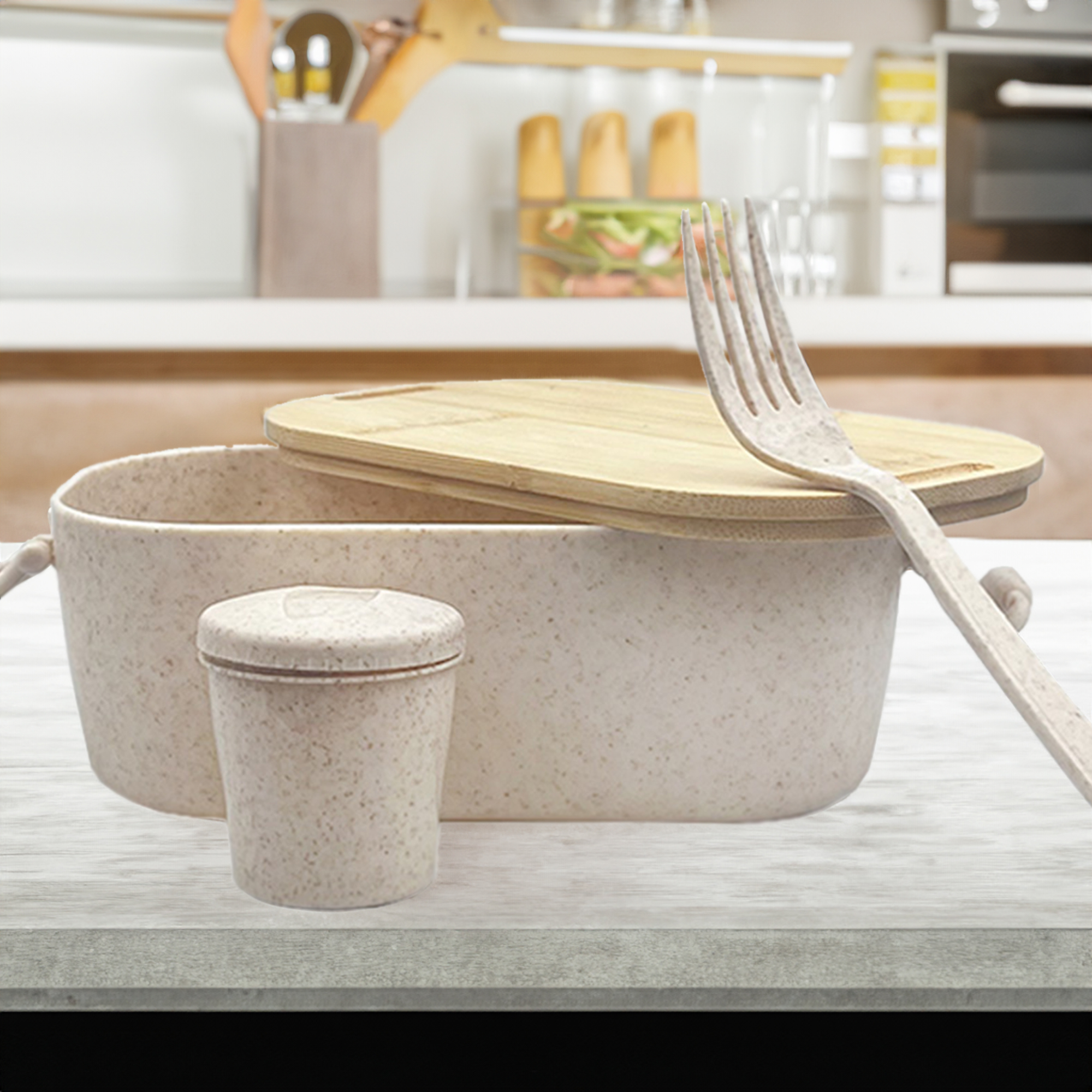 Handy Man Bamboo Lunch Box - Natural