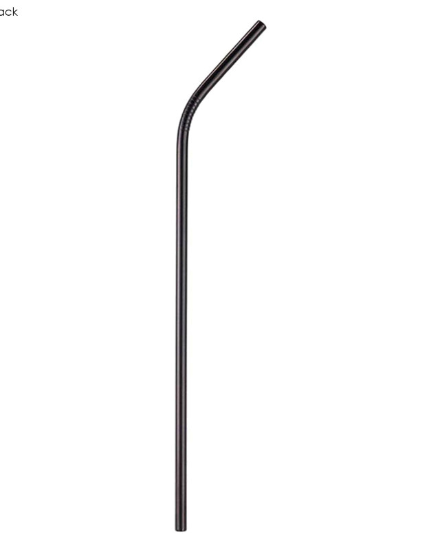 Stainless Steel Straw 6mm x 215mm - Black