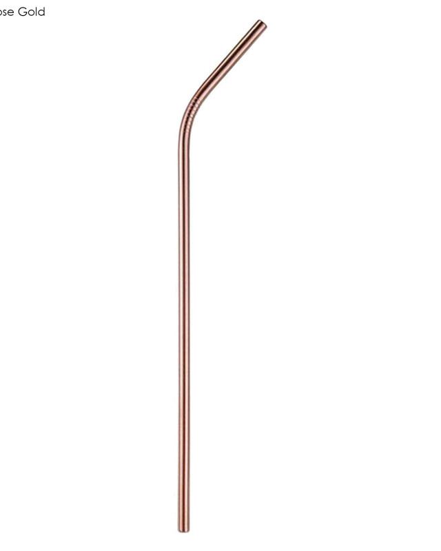 Stainless Steel Straw 6mm x 215mm - Rose Gold