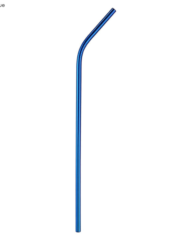Stainless Steel Straw 6mm x 215mm - Blue