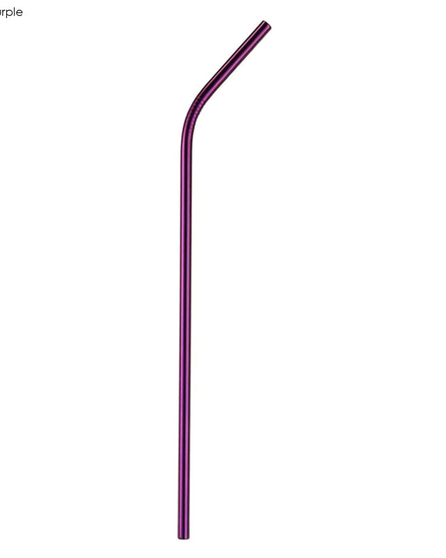 Stainless Steel Straw 6mm x 215mm - Purple
