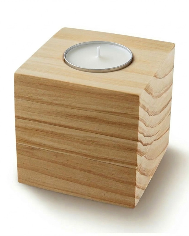 Wood Cube Candle
