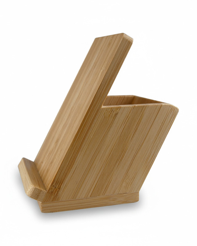 Bamboo Mobile Stand and Pen Holder