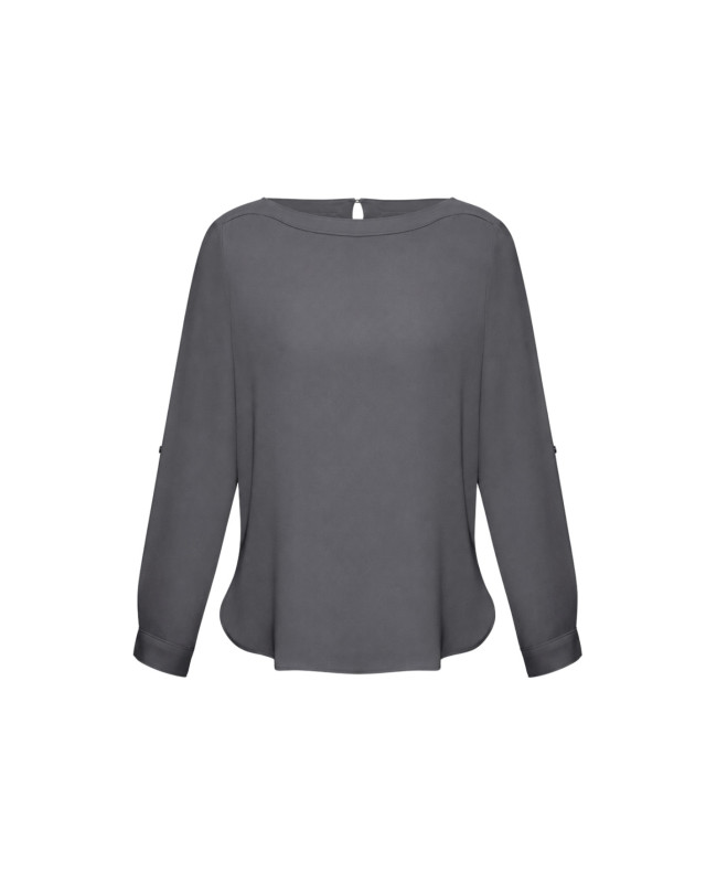 Womens Madison Boatneck Blouse - Charcoal