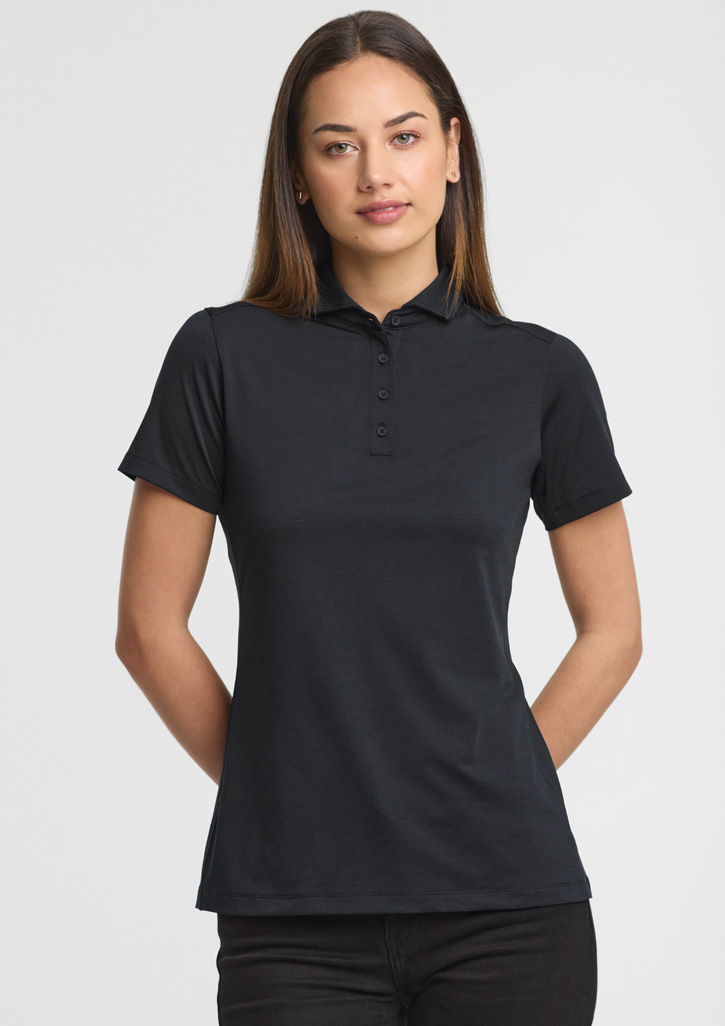 Womens Phoenix Short Sleeve Polo - Black - Image 4