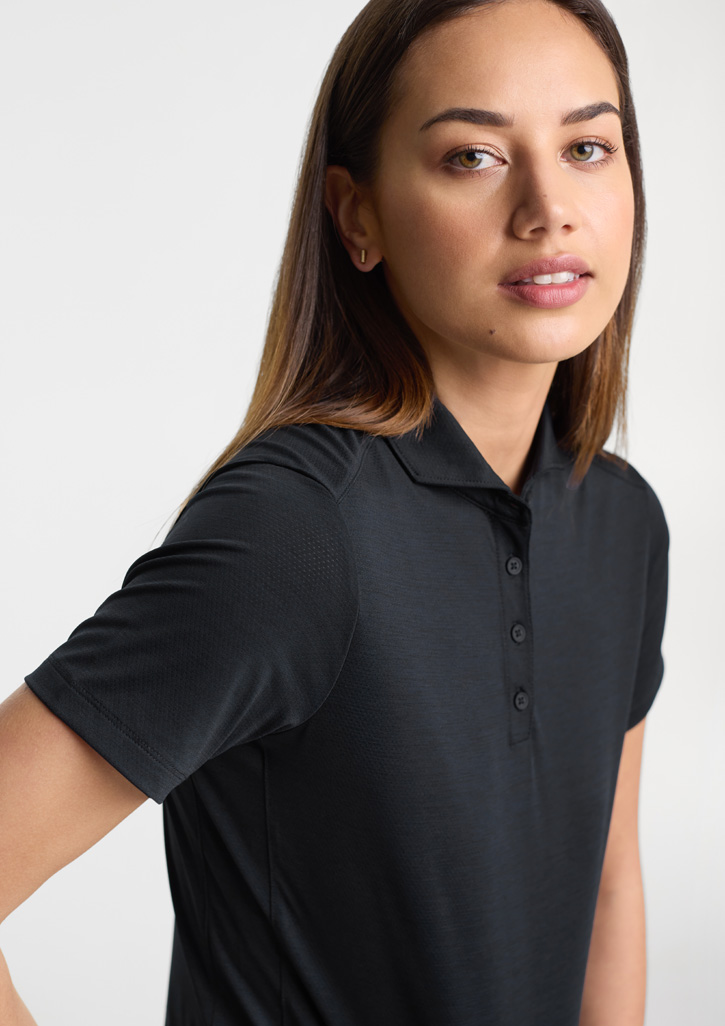 Womens Phoenix Short Sleeve Polo - Black - Image 3