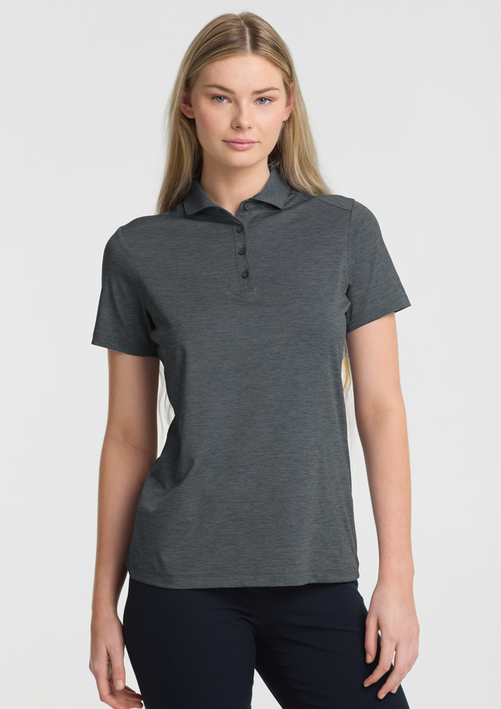 Womens Phoenix Short Sleeve Polo - Charcoal Marle - Image 4