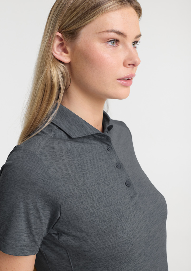 Womens Phoenix Short Sleeve Polo - Charcoal Marle - Image 3