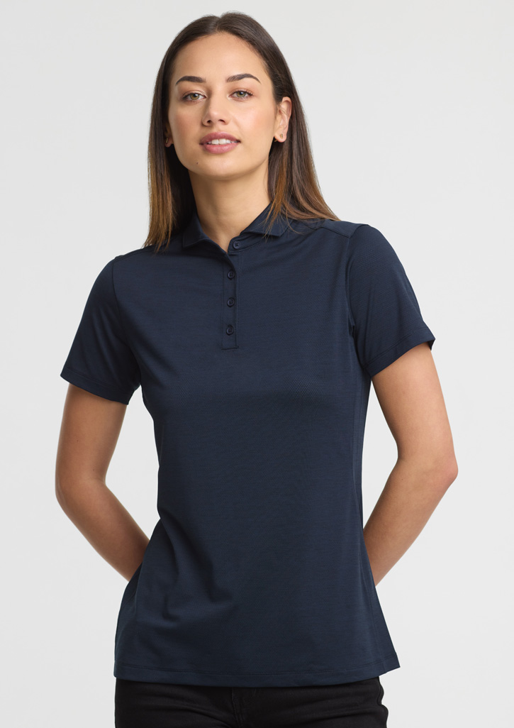 Womens Phoenix Short Sleeve Polo - Navy - Image 4