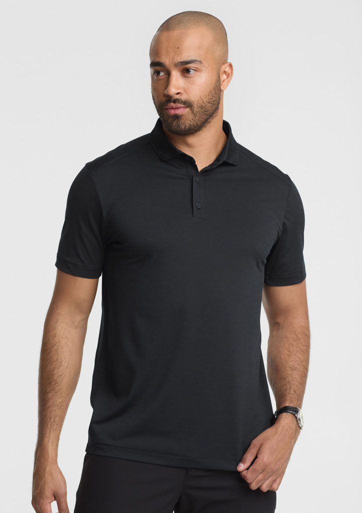 Mens Phoenix Short Sleeve Polo - Black - Image 3
