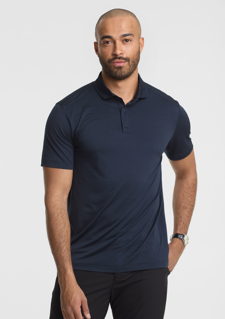 Mens Phoenix Short Sleeve Polo - Navy - Image 3