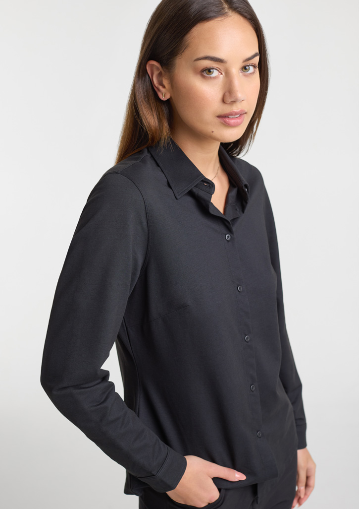 Womens Venture Long Sleeve Shirt - Black - Image 4