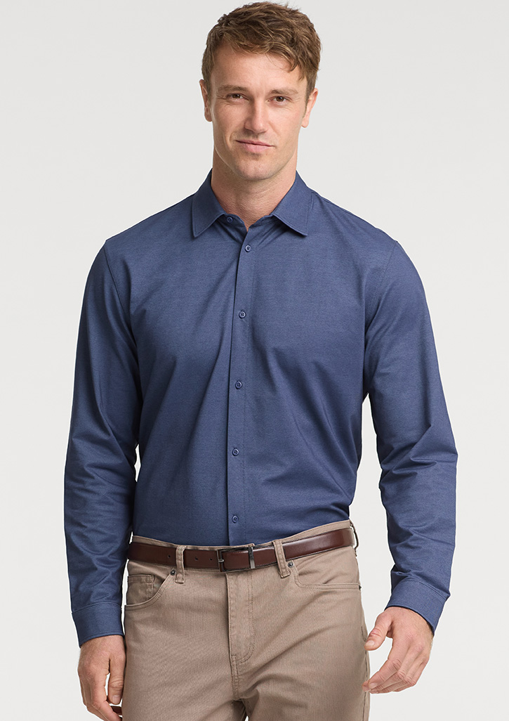 Mens Venture Long Sleeve Shirt - Navy - Image 3