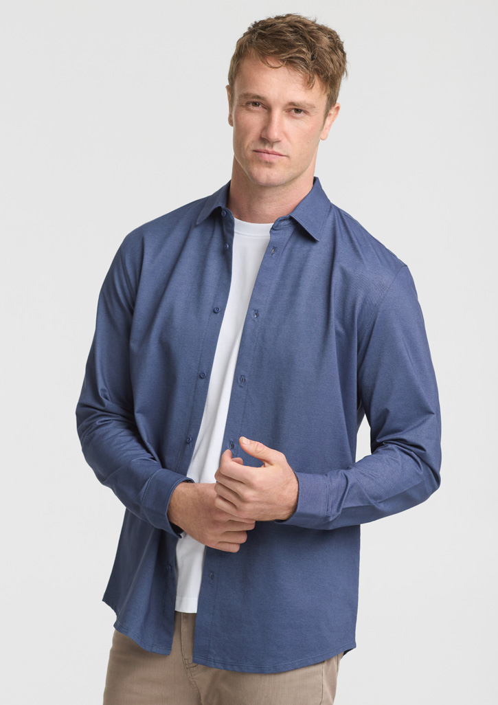 Mens Venture Long Sleeve Shirt - Navy - Image 4